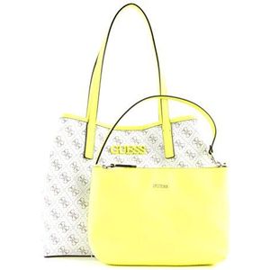 GUESS Vikky Tote White/Neon Yellow