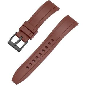 Jeniko Quick Release Fluororubber Horlogeband 20mm 22mm 24mm Waterdicht Stofdicht FKM Horlogebanden For Heren Duikhorloges (Color : Brown black, Size : 22mm)