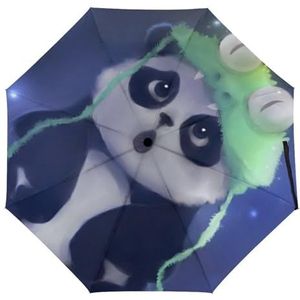 Kikker Hoed Panda Paraplu Winddicht Sterke Reizen 3 Vouw Paraplu Voor Mannen Vrouwen Handleiding