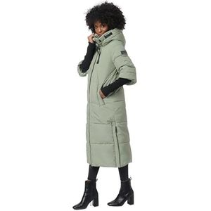 Navahoo Ciao Miau XIV Winterjas voor dames, warme gewatteerde jas, lang, met capuchon en ribgebreide mouwen, XS-XXL, Smokey Mint, XL