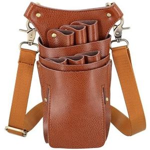 Kapperstas voor uitrusting Koeienhuid Schaar Tas Haar Schaar Opberghouder Kappers Schaar Houder Tas Kappers Salon Gereedschap Kappers Tas(Coffee)