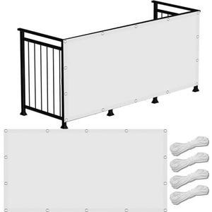 Zonnezeil Schaduwdoek 450 x 680 cm Pes, Water-, Wind- en Scheurbestendig, Uv-Bescherming Schaduwzeil Zonnescherm Rechthoekig Voor Buiten, Balkon, Tuin, Terras, Wit