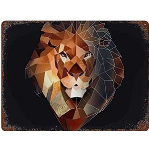 Abstracte Leeuwenkop Creatieve Tinnen Tinnen Teken Retro Metalen Tinnen Bord Vintage Muur Decor Retro Art Tin Sign Grappige Decoraties