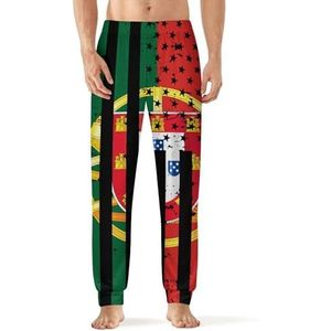 Amerikaanse Portugal vlag heren pyjama broek print lounge nachtkleding bodems slaapbroek 6XL