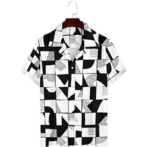 Zwart Wit Stijl Heren Hawaiiaanse Shirts Korte Mouw Guayabera Shirt Casual Strand Shirt Zomer T-shirts S