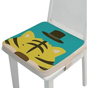 Baby Booster zitkussen vierkant, Fansu Cartoon afgedrukt peuter Kid demonteerbare verhoging eetkamerstoelen Pad wasbaar dikke kinderstoel booster kussen mat met riemen (15,7 x 15,7 x 2 inch)