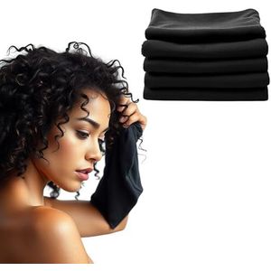 Boujee Boucles Micro Plop Curl Handdoeken - Gladde Microfiber Scrunch Haarhanddoeken - Set van 5 - Verminder kroezen - Sneldrogend - Geschikt voor krullend, krullend, golvend, steil haartype