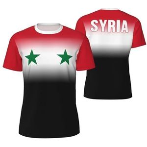 Sport Mesh T-Shirt Syrië Vlag voor Running Bike Voetbal Tennis Voetbal Fitness Tees 3D Gedrukt, Meerkleurig, M