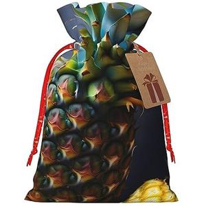 Fruit Ananas Trekkoord Kerst Gift Bag-Met Rustieke Aantrekkelijkheid, Perfect Voor Al Uw Gift Noden