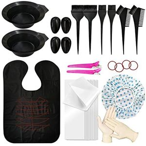 SNAILGARDEN Haarkleur Tool Set, Haarverf Accessoires met Haarverf Kom, Haarkleur Borstel, Oor Cover, Haarkleuring Cape, Handschoenen, Haarkleurpapier Strip, Haartint Sterven Kleurapplicator voor DIY