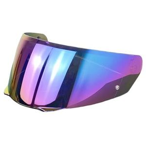 Motorhelm vizier lens, Helmvizier, i90 viziervervangingen HJ-33 Helmschild for HJC i90 Helmen UV-bescherming Winddichte Moto Helmen Onderdelen (Zwart - Alleen for gebruik overdag)(Rainbow-day Use Only