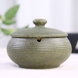 Keramische Winddichte Asbak Met Deksel voor Buiten, Terras, Thuiskantoor - Handgemaakte Tafelblad Decoratie