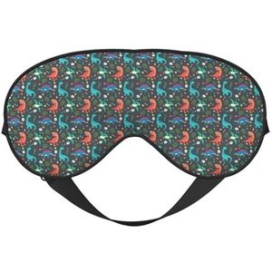 Cartoon dinosaurus afdrukken all-Occasion Sleep Eye Mask met dubbele zijden verstelbare riem perfect voor diensten en reizen