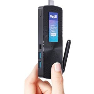 MeLE PCG02 ventilatorloze mini PC-stick Alder Lake N100 (tot 3,4 GHz) 8GB LPDDR4 128GB ROM Micro Desktop Computer Kleine Vormfactor PC met Volledige Functie USB-C, 2.4G/5G WiFi, 4K HDMI voor kantoor