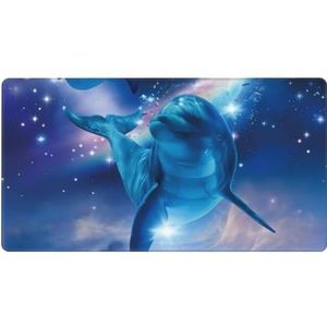OPSREY Galaxy Dolphins bedrukt oversized muismat spel muismat toetsenbord pad desktop beschermer pad