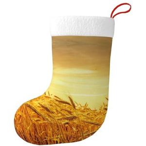 Aubnva Tarweveld Print Kerst Kous 17.7 inch Feestelijke Decor Voor Xmas Familie Bijeenkomsten Party Gunsten
