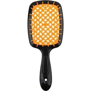 1 stuk doorzichtig handvat roosrood brede tanden luchtkussen haarkam vrouwen hoofdhuid massage kammen haarborstel uithollen thuis stylingtool (maat: zwart en oranje)