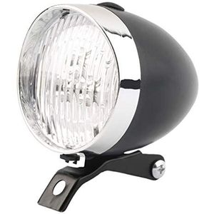 Eariy Led-fietslamp, fietsverlichting, IPx7, waterdicht, led-koplamp, retro-koplamp (zonder batterijen geleverd), bijzonder geschikt voor het rijden 's nachts zwart