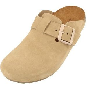 HAFLINGER Porto Clog - Cappuccino - Leer - Rubberen Zool - Kurk - Uniseks