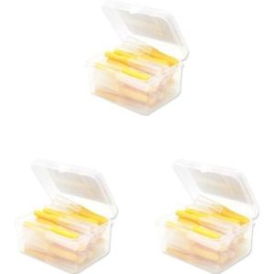 3 Set Van 40 Stuks Interdentale Borstel Soepele Push-Pull Plastic Tanden Borstels Handheld Mondhygiëne Tool Huishoudelijke Reizen Geel 0.4mm