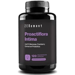 Proactiflora Intima – Met D-Mannose, Cranberry & 5 Probiotische Stammen – 120 Vegan Capsules, Zonder Additieven, Non-GMO, Glutenvrij, Lactosevrij, Sojavrij – Zenement
