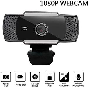 Webcam, Webcam 1080p vol HD USB Webcamera met microfoon USB en Play Video Call Web Cam for Pc Computer laptop gamer webcast