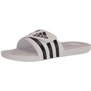 adidas Unisex Adissage Slides Sandal, White/Black/White, 14 US Men