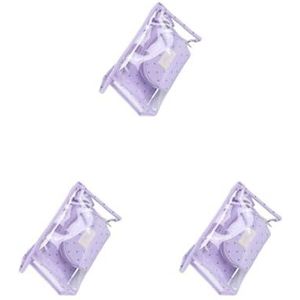 Pack van 3 Cosmetica Tas Draagbare Reizen PVC Organisatie Badkamer Make-up Pouch Huishoudelijke Case Organizer Container Blauw, 3 Set (Paars), as description, als beschrijving