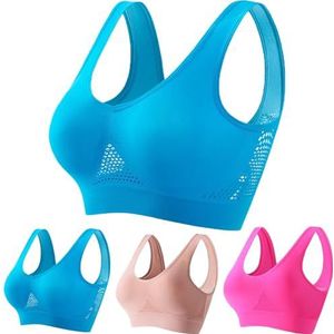 Kulken-bh, ademende anti-verslapte borsten-bh, draadloze comfort-lift-bh, naadloze push-up-bh coole lift-up-bh(Blue,2XL)