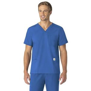 Carhartt Scrubs C15013 Unisex Force Modern Fit V-hals Top - Large - Royal Blue