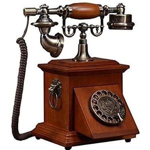 Telefoon Thuis Telefoon Antieke Telefoon Massief Houten Draaiknop Telefoon, Antieke Retro Telefoon Chinese Antieke Thuis Vaste lijn