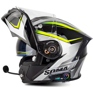 Modulaire Bluetooth-Motorhelm, Opklapbare Motorhelm Met Dubbel Vizier Modulaire Bluetooth-Helm Ingebouwde Microfoon Met Dubbele Luidspreker, ECE-Goedgekeurde Helmen I,4XL