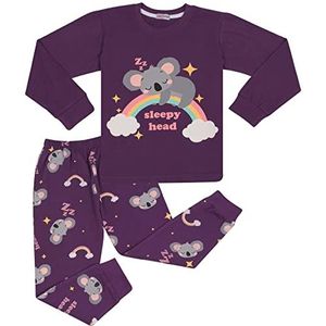A2Z 4 Kids Meisjes Pyjama Kinderen PJS 2 Stuk Koala Afdrukken - PJS 214 Koala Purple_5-6