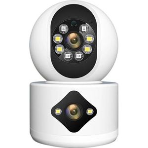 Bewakingscamera, 4MP Dual Lens Camera Babyfoon Dual Screen 4X Digitale Zoom Auto Tracking Ai Menselijke detectie Indoor CCTV Video Surveillance(4MP Add 32G SD Card)