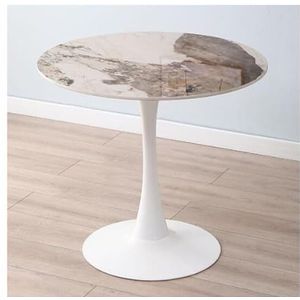 Marmeren Eettafel 60/70/80cm Ronde Keukentafel Met Metalen Onderstel 4-zits Eettafel Meubilair Moderne Salontafel Voor Keuken Eetkamer Woonkamer(Size:70cm,Color:2)