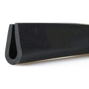 Zwart rubberen U-vormige randafdichtingsstrips Tochtstrip Anti-botsing Beschermend metalen paneel Glazen rand met klemgroef-rond-1x4x9mm-1 meter