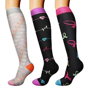 DRESHOW Compressiesokken voor Mannen & Vrouwen voor Atletiek Lopen Reizen Fietsen