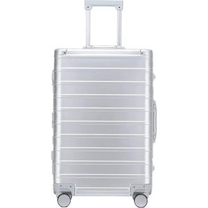 Koffer Bagage Klassieke Aluminium Frame, Felle Kleurenkoffer Met TSA-slot, Geen Ritssluiting, Met Stille Wielen Reiskoffer (Color : A, Size : 24"")