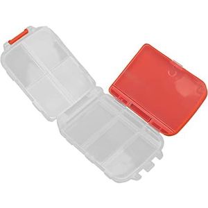 7 rasters pillendoosje, reismedicatie draagtas opvouwbaar pillendoosje 3 lagen voor visolie voor vitamines(rood)