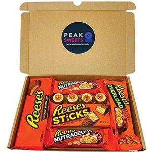 Peak Sweets American Sweets Geschenkdoos - Assortiment van 7 klassieke Reese's Chocolades Geschenkset - Brievenbus Snoep Reeses Geschenkmand Reeces Box Set Pindakaas