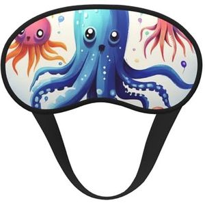 Kleurrijke inktvis octopus slaapmasker voor zijslaper, lichtblokkerende nachtmaskers voor slapen oogmasker voor vrouwen mannen oogbedekking zachte comfortabele oogschaduw voor reizen, dutje