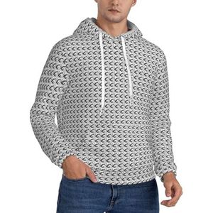 OAZCVBNN Zwart-witte Muzieknoot Print Unisex Fashion Hooded Pullover Casual Wear Voor Openluchtactiviteiten En Camping, Zwart, L