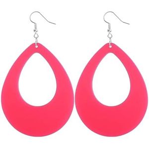 FUXIU 1 Paar Neons Oorbellen Vrouwen Plastic Oorbellen Groen Kleurrijke Vintage Lichtgewicht Oorbellen Mode-sieraden voor 80s 70s, Als gedetailleerde beschrijving