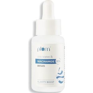 Plum 10% niacinamide serum met rijstwater, gezichtsserum, vitamine B3 met Japans gefermenteerd rijstwater, onberispelijke, stralende huid, geschikt voor alle huidtypes (transparant, 30 ml)