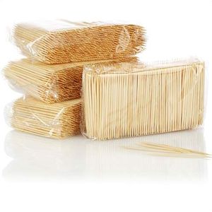 COM-FOUR® 4000x tandenstokers gemaakt van bamboe hout - tandenstokers voor dagelijks gebruik - tandenstokers - houten tandenstokers - 6,3 cm (4000 stuks - set 3)