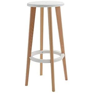 GZDZ Barstoelen Barkruk Moderne en Klassieke Rotunda Barkruk Barkruk Houten Been Keuken Bistro Koffiebar Hoge Krukken (Grijs, 68cm)