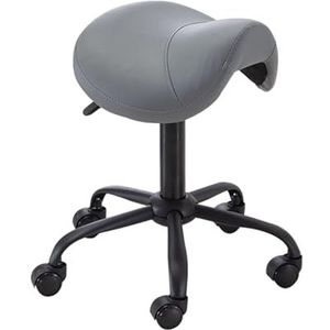 FXLUHAY Draaistoel, ergonomische stoel, medische zadelkruk, 43 cm-53 cm hydraulische rolstoelstoel, 360 ° draaibare zadelstoelstoel voor thuis, werk, kantoorstoel (lichtgrijs)