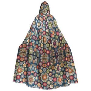 OdDdot heksenmantel, mantel met capuchon voor vrouwen, volwassen Halloween kostuums cape, heks cosplay cape-Boheemse bloem