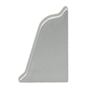 DQ-PP 1 x afdekprofiel eindstuk rechts, aluminium satijn, 38 x 25 mm, pvc, keukenstrip voor het werkblad, afdekprofiel voor in de keuken, wandafsluitprofiel, tafelbladprofiel