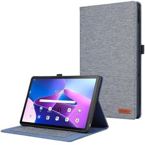 Tablethoes geschikt for Lenovo Tab M10 5G 10,6 inch 2023 TB-360ZU TB-360XU effen kleur flip cowboy schokbestendige standaardhoes(Blue)